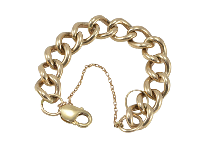 Gold Plated Mens Curb Bracelet